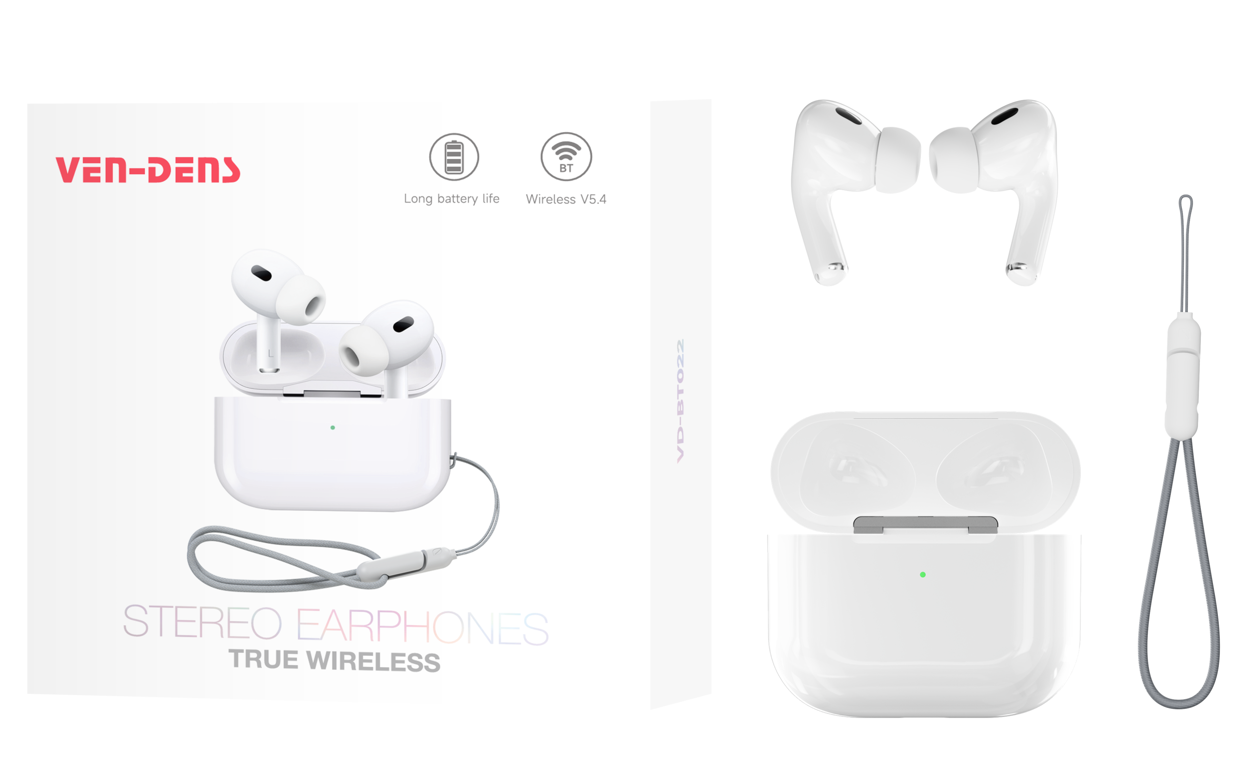 Lightweight Wireless Earbuds Bluetooth 5.4 in Ear Built-in Microphone