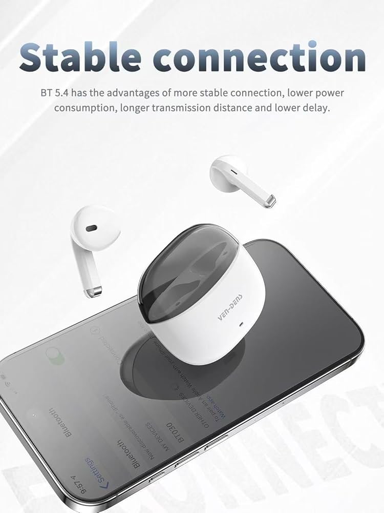 Ven-Dens VD-BT030 True Wireless Stereo Earphones Bluetooth 5.4 Earbuds (Black)